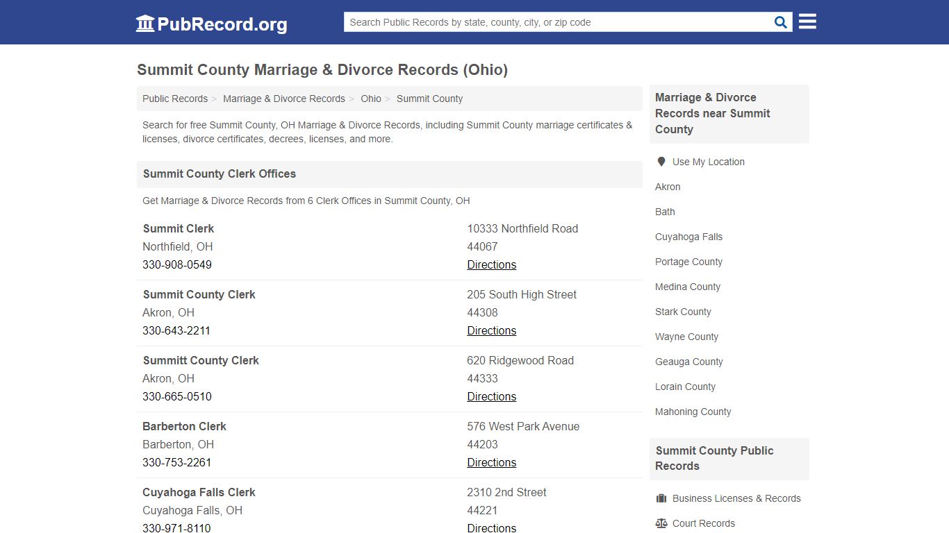 Free Summit County Marriage & Divorce Records (Ohio ...